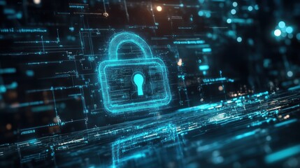 High tech background with theme of lock. Internet security.