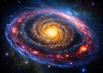 Obraz premium Majestic Spiral Galaxy in Deep Space: Night Photography