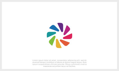 Community logo icon vector isolated.  Abstract people colorful logo icon design minimal style illustration. 
