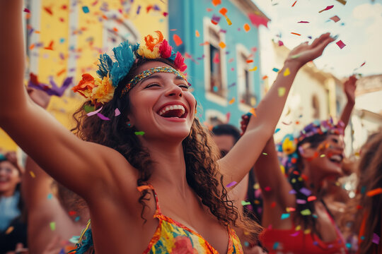 Carnaval mulher sorrindo festa de carnaval
