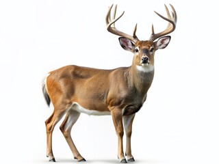 Fototapeta premium Majestic Whitetail Deer Isolated on PNG Background - Wildlife Stock Photo