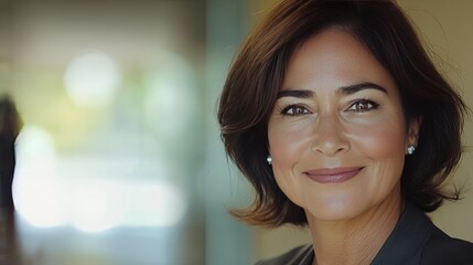 Fototapeta premium Confident Mid-Aged Woman, Smile, Beauty, Close-Up.