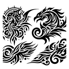 Fototapeta premium Tribal tattoo design illustration black color