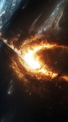 Crystal clear space background showcasing vibrant exceptional galaxies and starry designs