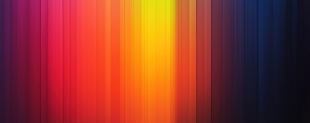 Colorful gradient background with vertical stripes, rainbow color gradients in shades of red, orange and yellow, blue and purple on dark background. Vector illustration with minimalistic design. 