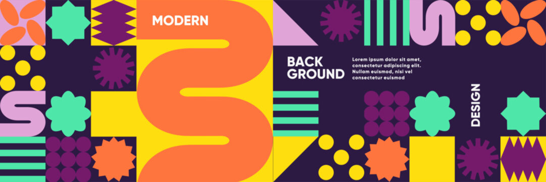 A dynamic vector background with bold geometric shapes and abstract patterns. Minimalist design with a modern and retro aesthetic, ideal for posters, flyers, banners, and festival promotions. 