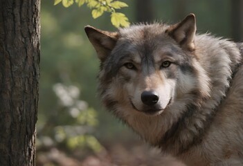 Fototapeta premium Majestic Wolf in the Wild