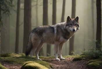 Obraz premium Majestic Wolf in the Wild