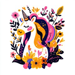 Beautiful unicorn character in Spring