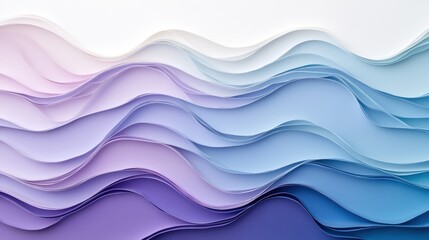 Fototapeta premium Abstract Paper Wave Layers in Pastel Hues