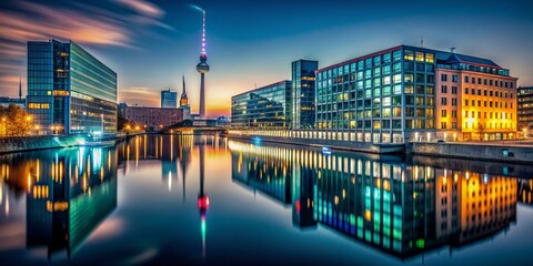 Fototapeta premium Minimalist Berlin Cityscape: Electronic Music Heritage