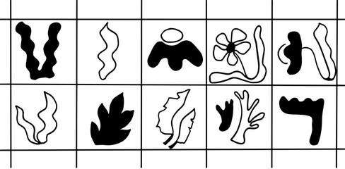 Minimalist Botanical Line Art &ndash; Nature Inspired Aesthetics Illustration Set