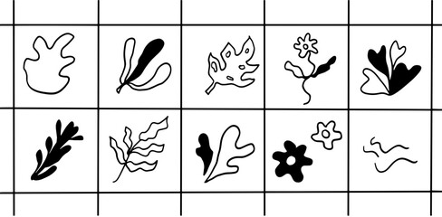 Minimalist Botanical Line Art &ndash; Nature Inspired Aesthetics Illustration Set