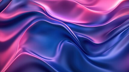 Obraz premium Abstract Purple Blue Satin Fabric Draped Waves