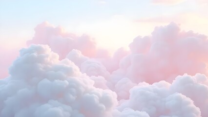  Soft 3D Cloudscape Fantasy with Dreamy, Fluffy Abstract Textures.