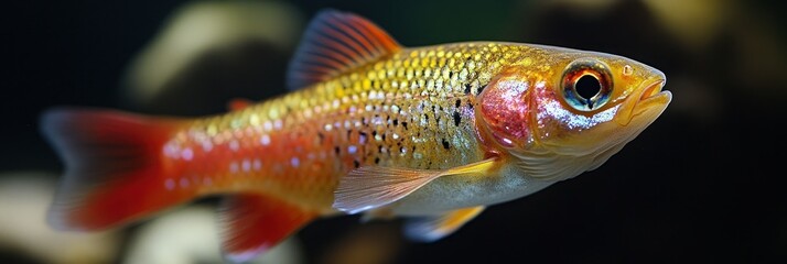 Colorful fish swimming in aquarium