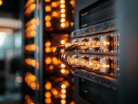 A research facility focused on quantum computing is depicted in a detailed photograph, where scientists are carrying out experiments on quantum processors and investigating the potential of quantum