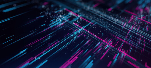 Digital background perfect for tech processes, neural networks, artificial intelligence, data transfer and encryption, digital archives, sound and graphic presentations, science, education, etc. 