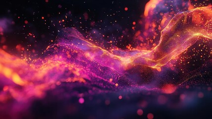Fototapeta premium Dynamic Abstract Waving Particle Background Representing Hi-Tech Innovation