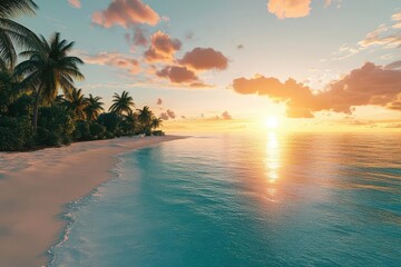 Exotic Maldives Beachscape with Crystal Clear Waters