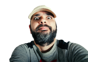 Funny man portrait with beard