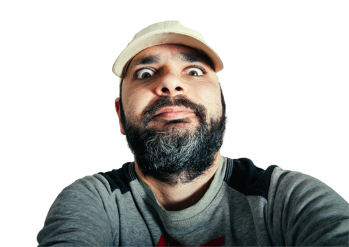 Funny man portrait with beard