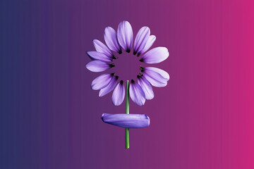 Floral Feminine Symbol for International Women's Day - Artistic Composition