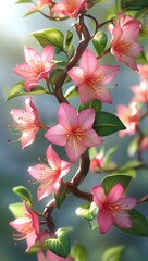 Pink Schisandra on Branch
