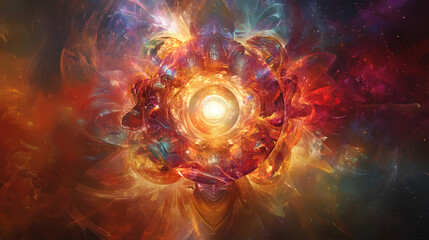 Mystical portal in a mirror reflecting a vibrant cosmic realm. Mirror Realm Explorers. Illustration