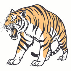 tiger cartoon isolated on white