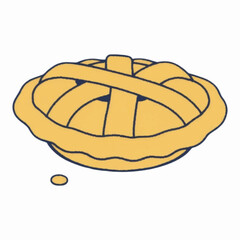 Illustration Apple Pie Dessert Isolated Background Sweet Icon
