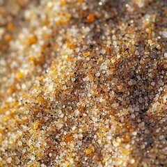 Close-Up View of Fine Beach Sand with Orange and Brown Tones