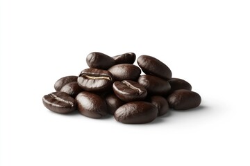 Naklejka premium Pile of coffee beans isolated on a white background with a clipping path