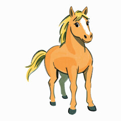 Obraz premium Graceful Brown Horse Illustration – Hand Drawn, Scalable, and Isolated on White