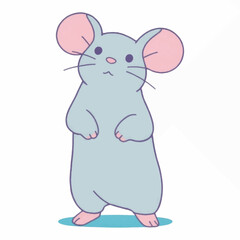 Cartoon Mouse Vector Illustration   Hand Drawn Scalable Cute Rodent Artwork
