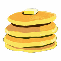 Illustration Pancake Stack Isolated Background Breakfast Icon