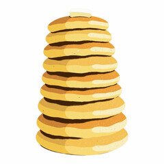 Illustration Pancake Stack Isolated Background Breakfast Icon