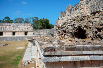 Fototapeta premium historical ruins of the mayans of uxmal in mérida yucatan mexicoe