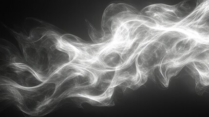 Fototapeta premium Abstract white smoke waves on dark background