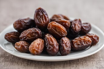 Obraz premium Dates fruit served on white plate