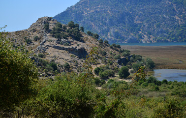 Kaunos Ancient City in Dalyan, Mugla, Turkey.
