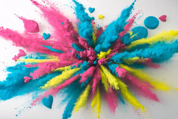Colorful Powder Explosion for Holi Festival - Vibrant Abstract Art