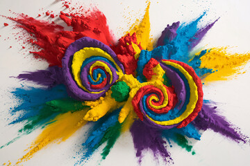 Colorful Powder Explosion for Holi Festival - Vibrant Abstract Art