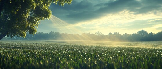 Irrigation System Watering Crops in Western Germany