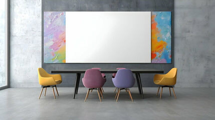 Modern office meeting room, blank canvas mockup