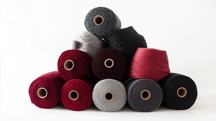 A pile of yarn with different colors and textures