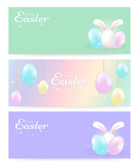  Easter Banners Posters Set. Happy Easter