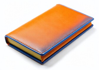 Obraz premium Orange and Blue Cheque Book on White Background - Stock Photo