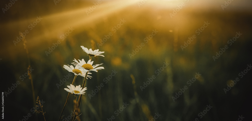 Canvas Prints beautiful summer panorama of flowers on a field