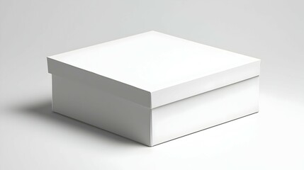 Fototapeta premium Closed White Square Box On White Background